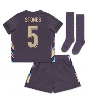 Inghilterra John Stones #5 Maglia Gara Trasferta Repliche Europei 2024 Bambino